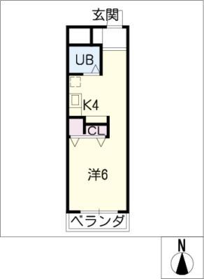 ホームレジデンスA(1K/4階)の間取り写真