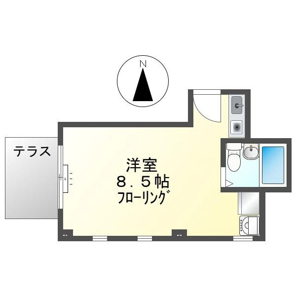 グリーンウエスト(ワンルーム/1階)の間取り写真