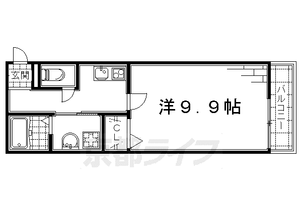 ブランドールO&T(1K/2階)の間取り写真