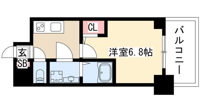 オーキッドレジデンス鶴舞(1K/10階)の間取り写真