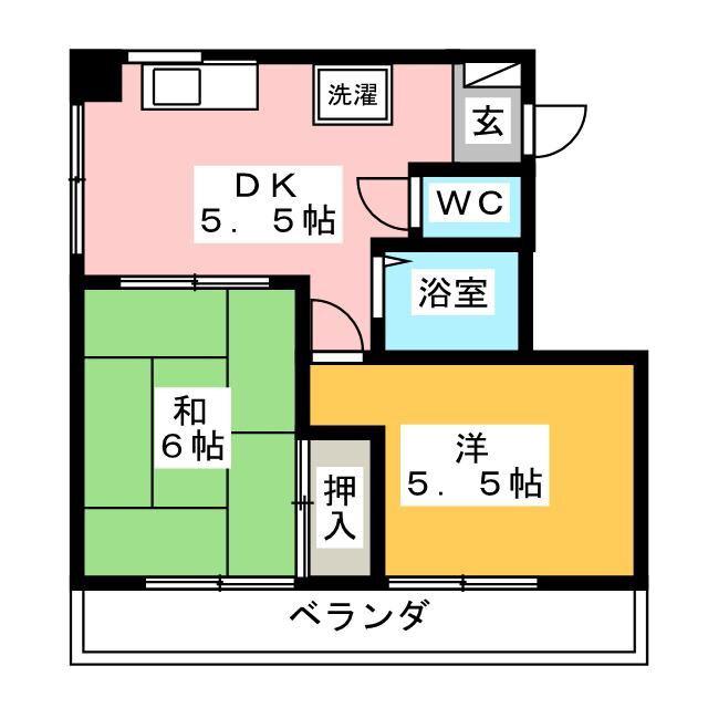 コーポ田中(2DK/3階)の間取り写真