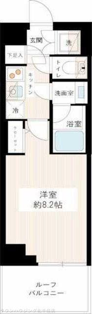 MAXIV北千住(1K/4階)の間取り写真