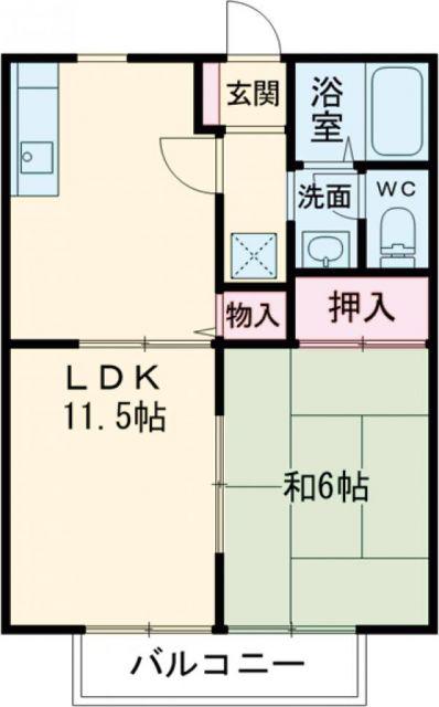 ビーラインKIII(1LDK/2階)の間取り写真