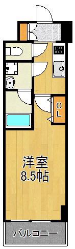 ローレルSAIWAI(1K/5階)の間取り写真