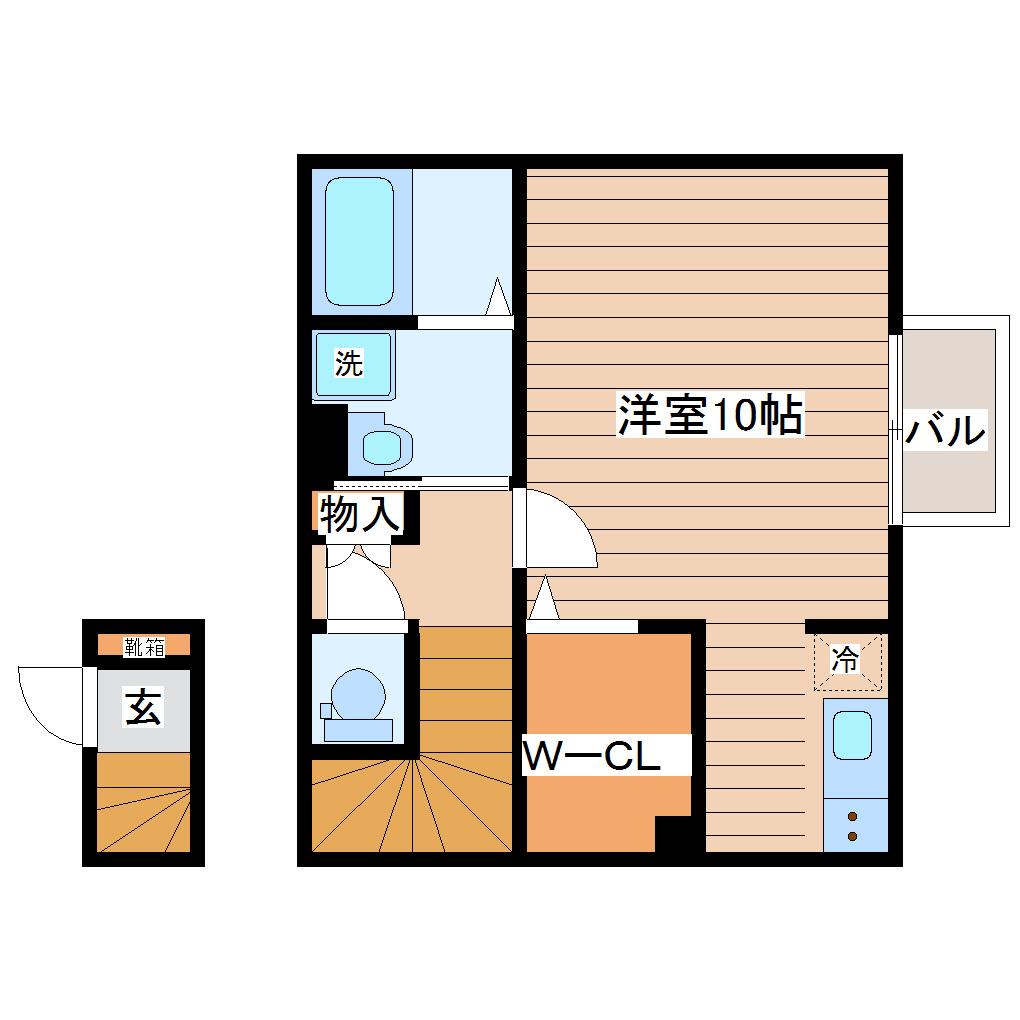 クラス新町(ワンルーム/2階)の間取り写真