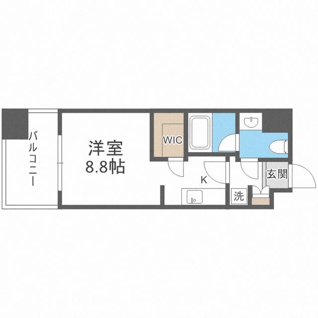 パークアクシス福岡県庁前(ワンルーム/10階)の間取り写真