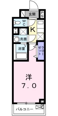 カステロ板橋本町(1K/3階)の間取り写真