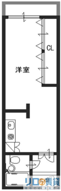 フルーレ新大阪(ワンルーム/6階)の間取り写真
