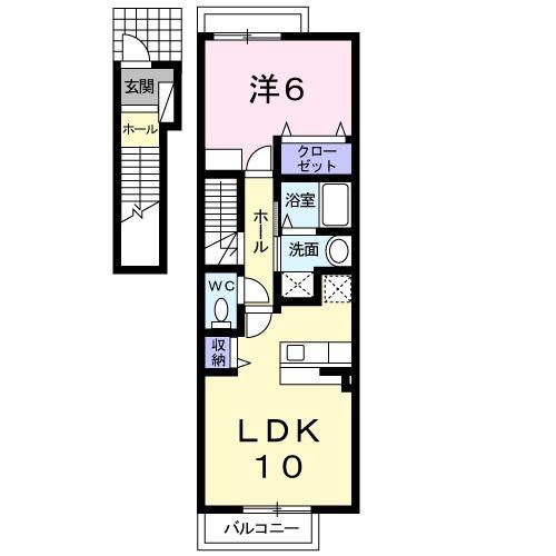 サンリットハウスIII(1LDK/2階)の間取り写真