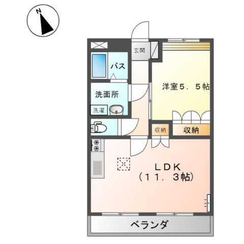 グリーンヒルズII(1LDK/1階)の間取り写真