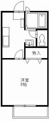 ハイツ・オーエムII(1DK/1階)の間取り写真