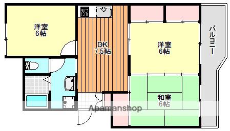 メゾン富永(3DK/3階)の間取り写真