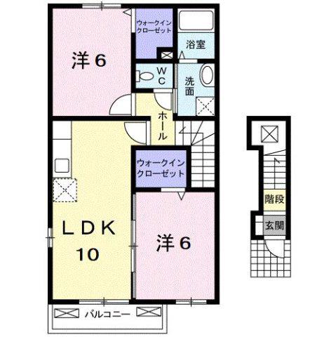 メゾン・ド・ブローテ(2LDK/2階)の間取り写真
