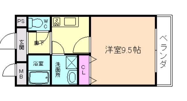 MYアルエット(1K/2階)の間取り写真