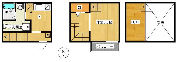 プロスペリティハカタスリー(ワンルーム/1階)の間取り写真