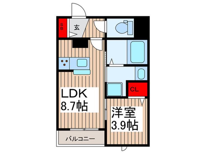パークヴィラ桜木(1LDK/1階)の間取り写真