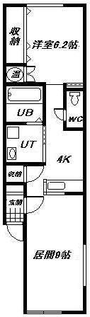 AGITO FOUR(1LDK/1階)の間取り写真