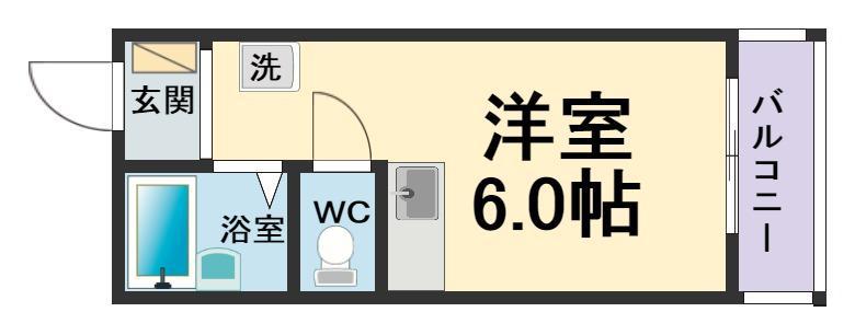 ボヌール里中(1K/2階)の間取り写真