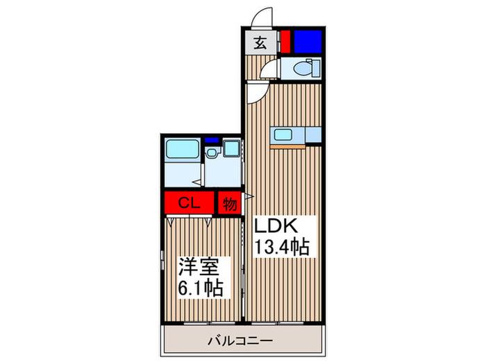 OTTS HIRO A(1LDK/1階)の間取り写真