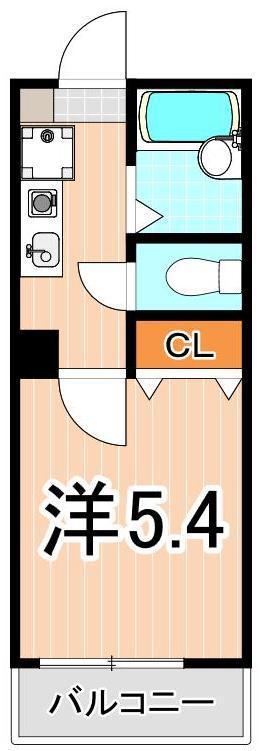 MELDIA青井II(1K/2階)の間取り写真