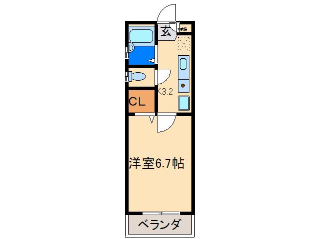 シェーモア吉塚(1K/2階)の間取り写真