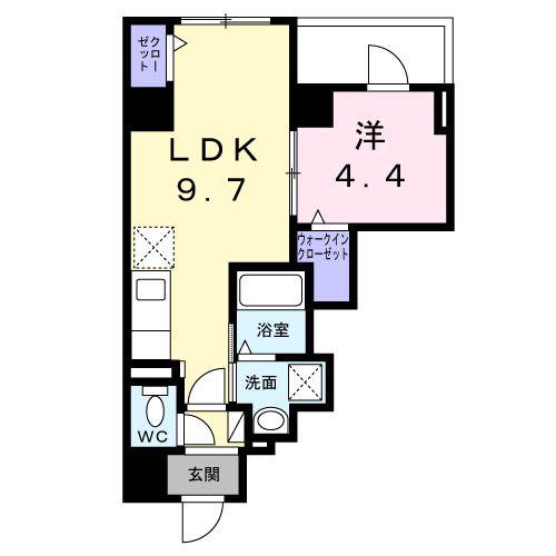 スパークル浅草(1LDK/4階)の間取り写真