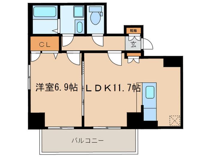 グレンパークII番館(1LDK/6階)の間取り写真