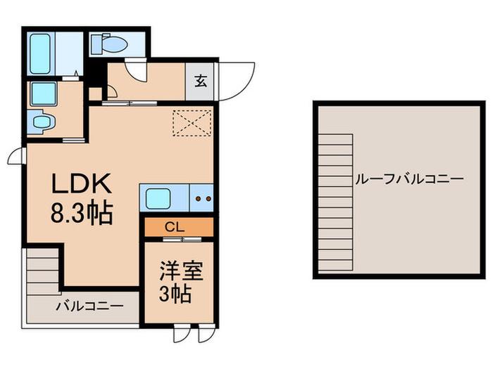 GRANDTIC DOLCE 井尻(1LDK/2階)の間取り写真