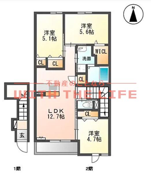 レガシィ(3LDK/2階)の間取り写真
