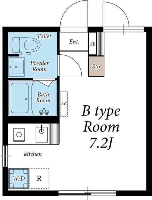 CLUB FLAT SHIMOUMA(ワンルーム/1階)の間取り写真