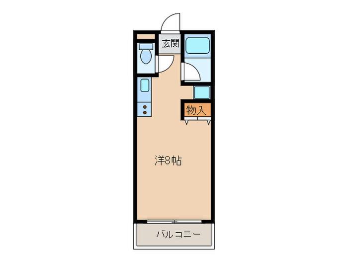 ハイツM(ワンルーム/3階)の間取り写真