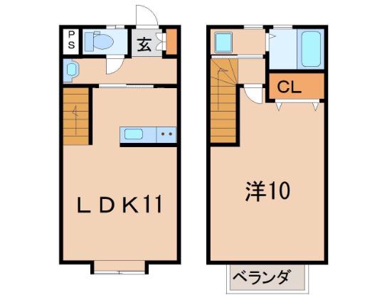 コーポエル・セラーン11(1LDK/1階)の間取り写真