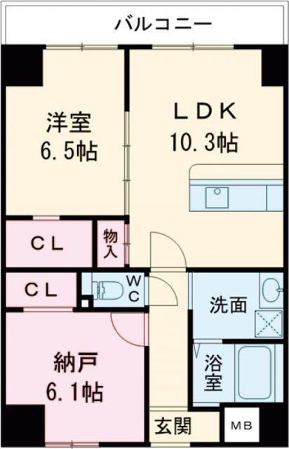 クローバー・グランツ新金岡(2SLDK/4階)の間取り写真