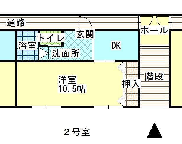 三星アパート(1K/2階)の間取り写真