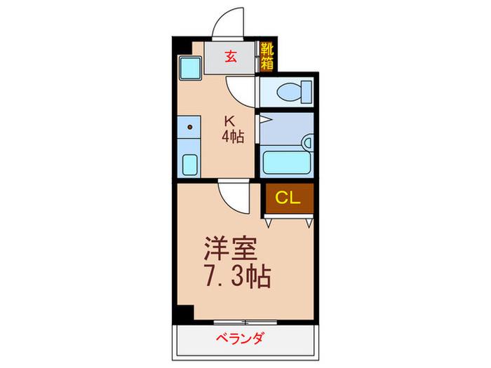 フレンドリーハイツ(1K/2階)の間取り写真
