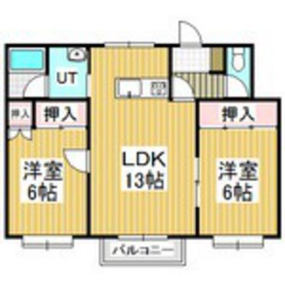 コーポラスユーB(2LDK/1階)の間取り写真