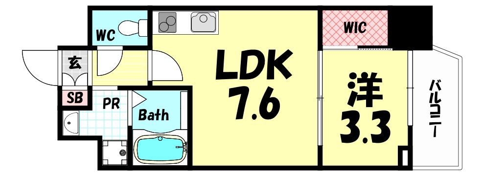 SERENITE神戸元町(1LDK/6階)の間取り写真