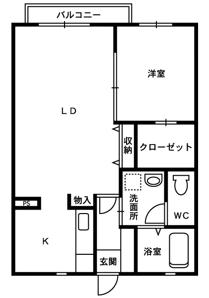 シャーメゾンM(1LDK/1階)の間取り写真