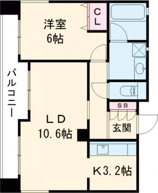 アーバンヴィレッジ神戸中山手(1LDK/3階)の間取り写真