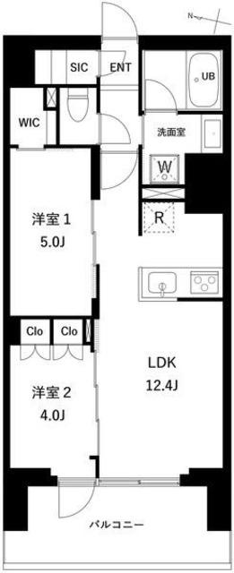 プレディアコート西日暮里(2LDK/10階)の間取り写真
