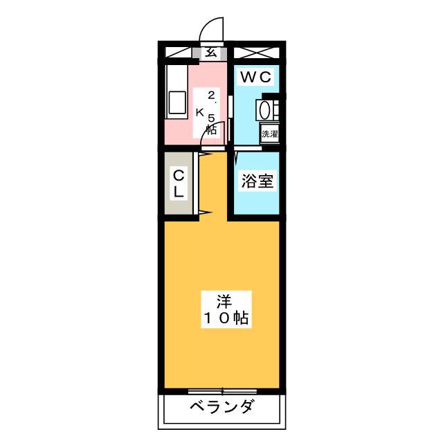 ルミエール青山11(1K/1階)の間取り写真