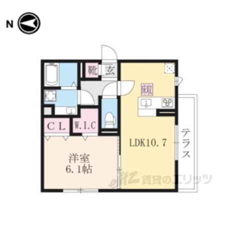 ハーミットクラブ(1LDK/1階)の間取り写真