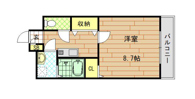 ヘーベルメゾンTANAKA(1K/3階)の間取り写真