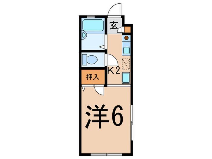 CASA KURATA(1K/2階)の間取り写真