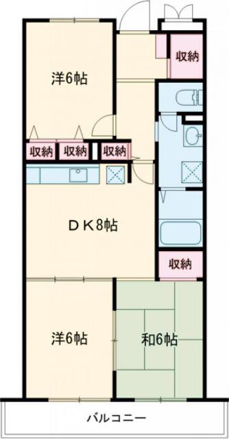 キョーワハウス秋川(3DK/3階)の間取り写真
