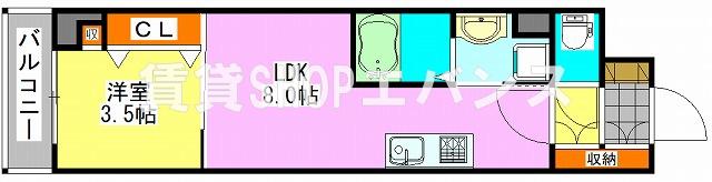 サンカント・オラージュ船橋(1LDK/4階)の間取り写真
