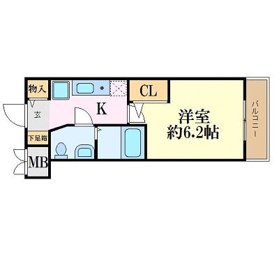 エスリード京橋III番館(1K/10階)の間取り写真