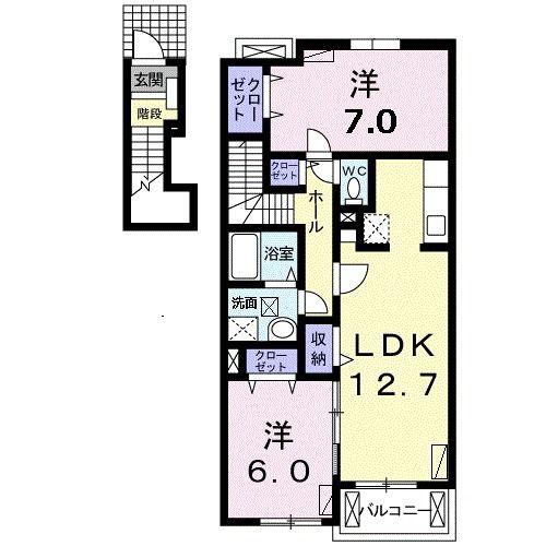 ラフィーネ(2LDK/2階)の間取り写真