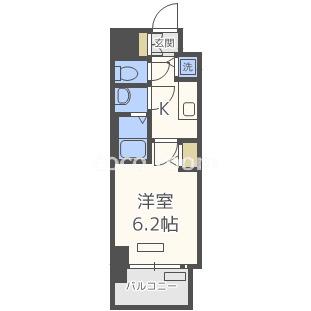 プレサンス扇町駅前(1K/13階)の間取り写真