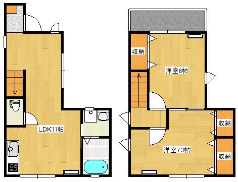 PKHOUSE(2LDK/1階)の間取り写真